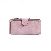 رخيصةأون التخزين والتنظيم-محفظة نسائية أنيقة مصنوعة يدويًا بفتحات متعددة، محفظة كورية ثلاثية الطي، سعة كبيرة، حامل بطاقات متعدد، محفظة جلدية أنيقة بلونين، هدية