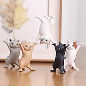 economico Organizzazione spazi-Portapenne a forma di gatto da 5 pezzi, simpatico portapenne a forma di gatto che si allunga, portacancelleria ornamentale da scrivania, decorazione creativa da scrivania a forma di gatto che si