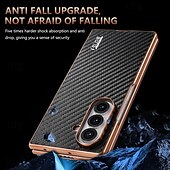 Недорогие Чехлы для Samsung-телефон Кейс для Назначение SSamsung Galaxy Z-образный сгиб 7 Z-сгиб 6 Z Fold 5 Z Fold 4 Кейс на заднюю панель Защита от удара Ретро ТПУ Кожа PU