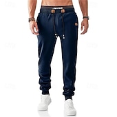 economico Pantaloni della tuta-Per uomo Pantaloni in Pile Pantaloni da tuta Joggers Pantaloni invernali Pantaloni Coulisse Tasca Elastico in vita Semplice Comodità Caldo Sport all&#039;Aperto Quotidiano Moda Casual Nero Giallo