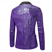 levne Pánské klasické blejzry-Pánské Blejzr Obchod Koktejlový večírek Svatebnívečírek Módní Na běžné nošení Jaro Podzim Polyester Bez vzoru Kapsy Knoflíky Pohodlné Jednořadé Blejzr Stříbrná Černá Rubínově červená Královská modř