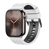 levne Řemínky na Apple Watch-Sportovní řemínek kompatibilní s Apple Watch 42 mm 44 mm 45 mm 49 mm odolný kovový řemínek s nastavitelnou kovovou sponou a silikonovým řemínkem pro iWatch Ultra 2 Series 9 8 7 SE 6 5 4