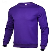 economico Felpa con cappuccio in pile-Per uomo Maglia Felpa in pile Maglione Felpa con cappuccio foderata in pile Nero Bianco Giallo Rosa Rosso Girocollo Semplice Sport &amp; Outdoor Casuale Quotidiano Poliestere Streetwear Cool