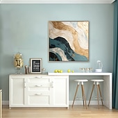 Недорогие Абстрактные картины-Картина маслом ручной работы на холсте, настенное искусство, абстрактное современное украшение для дома, столовой, рулонная картина без рамы, нерастянутая