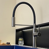 abordables Robinets de cuisine-Robinet de cuisine - Poignée unique à un trou Électroplaqué / Finitions peintes Extractible / Rétractable / Bec Standard / Arc haut / haut Ensemble central Moderne Contemporain Kitchen Taps