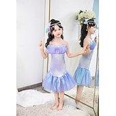 baratos Fantasia de Menina-Semana do Livro 2026 A Pequena Sereia Cauda de Sereia Vestido de Princesa Aqua Vestido de Halloween Fantasia de Cosplay Fantasia para Festa Temática Cosplay Filme Cosplay para Meninas Fantasia Infantil Carnaval Baile de Máscaras