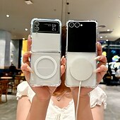お買い得  サムスン用ケース-電話 ケース 用途 サムスンのギャラクシー Zフリップ7 Zフリップ6 Z Flip 5 バックカバー ストラップ付き ワイヤレス充電をサポート 耐衝撃 レトロ風 PC
