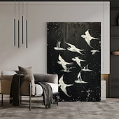 cheap Animal Paintings-Handmade Original Flying Bird Oil Painting On Canvas Abstract Animal Wall Art for Home Decor With Stretched Frame Without Inner Frame Painting