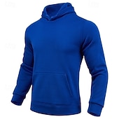 economico Felpa con cappuccio in pile-Per uomo Felpa con cappuccio Maglione Felpa con cappuccio in pile Felpa con cappuccio foderata in pile Nero Bianco Giallo Rosa Rosso Con Cappuccio Semplice Tasca Sport &amp; Outdoor Casuale Quotidiano