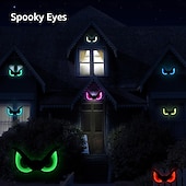 cheap Decorative Lights-Halloween Decorations Spooky Eyes Lights 21 Inch Large Wooden Halloween Window Eye Lights with 8 Color Modes and USB/Battery Operated for Home Wall Window Trees Halloween Decor