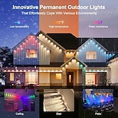 halpa Jouluvalot-Ulkovalot, rgb, älykkäät led-räystäsvalot kaukosäätimellä, IP67-vedenpitävä, jouluun ja kaikkiin juhlakoristeisiin, päivä- ja korostusvalaistukseen, katto- ja puutarhavalaistukseen