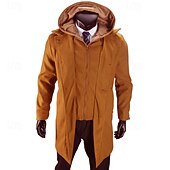 preiswerte Herren-Blazer &amp; -Anzüge-Herren Parka Trenchcoat Urlaub Täglich Herbst Winter Polyester Winddicht Oberbekleidung Bekleidung Mode Klassisch Einfach Tasche Mit Kapuze Reisverschluss