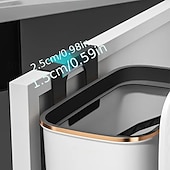 billiga Köksredskap och -apparater-Väggmonterad rektangulär papperskorg med lukttätande lock, stor kapacitet, hållbar plastbehållare för kök, badrum, sovrum &amp;kommersiellt bruk