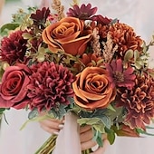 levne Díkůvzdání a podzim-2 svazky podzimní kytice hortenzií, umělá pivoňka, růže, sedmikráska &amp;Ruční květinová aranžmá ze sušených květin, malá kytice hedvábných květin do domácnosti &amp;výzdoba akce