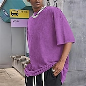 billige grunnleggende t-skjorter-Herre T skjorte T-skjorter Kortermet skjorte T-skjorte Kortermet Crew-hals Sommer عادي Mote Designer Grunnleggende Klassisk Feriereise Gate Ut på byen Aprikos Svart Blå Topp T-skjorte for menn