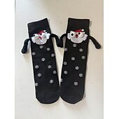 abordables calcetines caseros-Calcetines magnéticos navideños de edición invernal, medias navideñas rojas con diseño de bufanda, calcetines decorativos magnéticos con forma de ojo grande para sujetar las manos, decoración festiva de Navidad y Halloween.