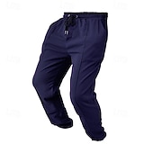 abordables Pierna Recta-Hombre Pantalones de Deporte Pantalones Pantalones deportivos de pierna recta Pantalones de gofres Correa Bolsillo Cintura elástica Plano Comodidad Deporte Diario Moda Casual Negro Blanco
