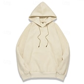 baratos hoodies básicos dos homens-Homens Moletom Moletom de lã Adamascado Preto Branco Amarelo Verde Tropa Com Capuz Tecido Com Cordão Bolsos Desportos e Ar livre Diário Feriado Poliéster Roupa de rua Básico Casual Outono Inverno