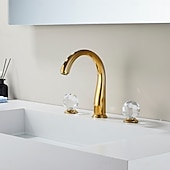  Robinet de lavabo - Classique / Séparé Électroplaqué Diffusion large Deux poignées trois trousBath Taps