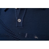 billige Herre Elite Genser og Cardigans-Herre Pullover genser Strikke Vanlige topper Jacquard Knapper Helfarge Polokrage Elegant Årgang Skole Hjem Klær Vår Høst Mørk Marineblå Kakifarget S M L