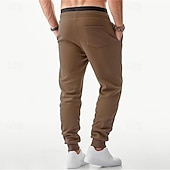 economico Pantaloni della tuta-Per uomo Pantaloni in Pile Pantaloni da tuta Joggers Pantaloni invernali Pantaloni Coulisse Tasca Elastico in vita Semplice Comodità Caldo Sport all&#039;Aperto Quotidiano Moda Casual Nero Giallo