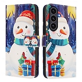 abordables Carcasas iPhone-teléfono Funda Para iPhone 17 Pro Max 17 Air 16 15 14 Pro Max Plus 16e 13 Mini Funda Trasera con correa de muñeca Caballete Ranura para tarjetas Navidad TPU Cuero de PU