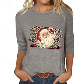 billiga Huvtröja &amp; Sweatshirt-Dam Tröja med pullover Loungetopp Jultröjor Långärmad Överdelar Fritids- Höst Grafisk Bomull Semester Sportkläder Sportkläder Vit Vinröd Purpur