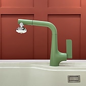 abordables Robinets de cuisine-Robinet de cuisine - Poignée unique à un trou Électroplaqué / Finitions peintes Extractible / Rétractable / Bec Standard Ensemble central Moderne Contemporain Kitchen Taps