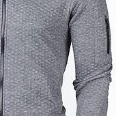 abordables Sudaderas Básicas_-Hombre Sudadera Sudadera con cremallera completa Negro Blanco Burdeos Azul Marino Gris Claro Cuello Mao Plano Con Texturas Deporte Casual Diario Ropa de calle Fresco Ropa deportiva Primavera &amp; Otoño