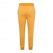 economico Pantaloni della tuta-Per uomo Pantaloni in Pile Pantaloni da tuta Joggers Pantaloni invernali Pantaloni Coulisse Tasca Elastico in vita Semplice Comodità Caldo Sport all&#039;Aperto Quotidiano Moda Casual Nero Giallo