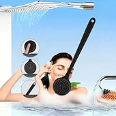 economico Gadget bagno-spazzola da bagno in silicone con manico lungo – spazzola esfoliante per la schiena con setole morbide, adatta a tutti i tipi di pelle, resistente &amp;strumento per la doccia domestica igienico e facile