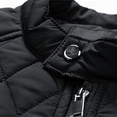 economico Piumini e parka da uomo-Per uomo Cappotto Invernale Giacca trapuntata Parka Tasca Poliestere Vacanza Abbigliamento quotidiano Data Regolare Moda Casual Confortevole Calore Termico Inverno Colore Solido / Tinta Unita Nero