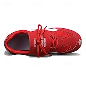 economico Sneakers da uomo-scarpe da ginnastica sportive rosse e bianche da uomo: eleganti scarpe da corsa con rete traspirante per abbigliamento casual, palestra e avventure all&#039;aria aperta