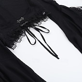 お買い得  トップス-ゴシック クロップトップ シュラッグトップ ベル 魔女 モーティシア・アダムス レース 仮装 女性用 ファンタジー ハロウィーン カーニバル 性能 パーティー 大人 上着