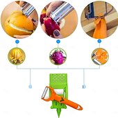 abordables Ustensiles pour fruits &amp; légumes-Ensemble d'ustensiles de cuisine multifonctionnels 3 en 1, éplucheur de légumes, éplucheur de fruits multifonctionnel, tranche et épluche toutes sortes de fruits et légumes