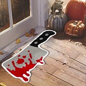 Halloween Cartoon Faux Cashmere Floor Mat, Soft Plush Bathroom Rug and Entryway Door Mat, Absorbent Anti-Slip Home Decor Carpet for Kids & Adults3