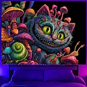 preiswerte Wandteppiche-Tapisserie Decke Wandbehänge Pilz Katze Monster Tier Psychedelisch Mystiker Schlafzimmer Wohnzimmer Wohnheim Wohndeko