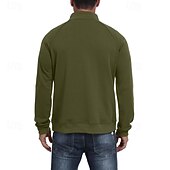 Χαμηλού Κόστους Βασικά φούτερ-Ανδρικά Πουλόβερ Φούτερ με φερμουάρ Μαύρο Πράσινο Χακί Χακί Καφέ Γκρίζο Όρθιος γιακάς Σκέτο Τσέπη Αθλήματα &amp; Ύπαιθρος Καθημερινά Αργίες Πολυεστέρας Κομψό στυλ street Βασικό Καθημερινό Άνοιξη Φθινόπωρο