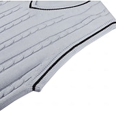 preiswerte Herren Pullover Weste-Herren Pullunder Kleid Pullover Pullover Weste Strickpullover Gerippt Zopfmuster Stricken Normale Oberteile Gestrickt Einfach V Ausschnitt Mode Lässig Urlaub Alltagskleidung Bekleidung Herbst Winter