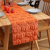 ieftine Halloween Kithen-Traversă de masă de Halloween cu steag de masă - Traversă de masă brodată cu dovleac matlasat 3D, decor premium pentru petreceri &amp;afișaje de mall