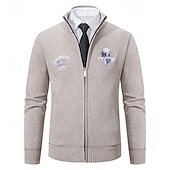 preiswerte Herren Strickjacke-Herren Pullover Kleid Pullover Strickjacke Reißverschluss-Pullover Strickpullover Gerippt Stricken Normale Oberteile Gestrickt Gerippt Einfach Stehkragen Mode Schals Lässig Alltagskleidung Bekleidung