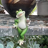 halpa Patsaat-hartsi roikkuu sammakkohahmo hauska juova sammakko juo olutta pullot patsas kukkaruukku halaaja koriste kotiin puutarha-aita patio piha sisustus