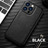 お買い得  iPhone用ケース-電話 ケース 用途 16 15 14 Pro Max Plus 16e 13 Pro Max バックカバー 耐衝撃 レトロ風 TPU PUレザー