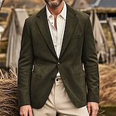 economico Blazer Classici da Uomo-Per uomo Giacca in finta pelle scamosciata Blazer in finta pelle scamosciata Affari Cocktail party Ricevimento di matrimonio Moda Casual Primavera Autunno Finta Pelle Scamosciata Semplice Tasca