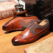 abordables Officiel-Chaussures Oxford à bout golf pour homme, marron et bordeaux – style brogue classique pour les événements professionnels et semi-formels