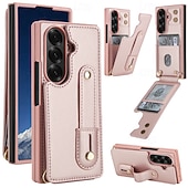Χαμηλού Κόστους Samsung Θήκη-τηλέφωνο tok Για Samsung Galaxy Z Fold 7 Z Διπλώστε 6 Z Fold 5 Z Fold 4 με λουράκι καρπού Σταντ ποδηλάτου Υποδοχή κάρτας Ρετρό TPU PU δέρμα
