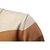 abordables Pulls et cardigans élites pour hommes-Homme Pull Tricoter Hauts Réguliers Demi-zip Bandes Rayé Col montant ancien Frais École Vacances Vêtement Tenue Printemps Automne Noir Violet S M L