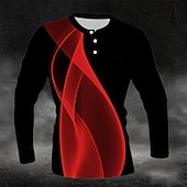 男性用 幾何学模様 抽象的 ヘンリーシャツ 長袖 ファッション かわいいスタイル 日常 カジュアル 祝日 お出かけ 春 & 秋 オールシーズン ホワイト ブルー イエロー グリーン レッド ヘンリー ヘンリーTシャツ お買い得  幾何学的-男性用 幾何学模様 抽象的 ヘンリーシャツ 長袖 ファッション かわいいスタイル 日常 カジュアル 祝日 お出かけ 春 & 秋 オールシーズン ホワイト ブルー イエロー グリーン レッド ヘンリー ヘンリーTシャツ