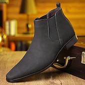 abordables Botines-Botines Chelsea para hombre: botines informales de negocios para uso diario y de oficina.
