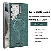 halpa Samsung-kotelot-puhelin Etui Käyttötarkoitus Samsung Galaxy S25 Ultra Plus S24 Ultra Plus S23 Ultra Takakuori Tukee langatonta latausta Iskunkestävä Retro TPU PU-nahka